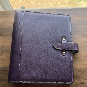 ‼️ Franklin Covey Vintage Aurora Classic Leather Binder Purple